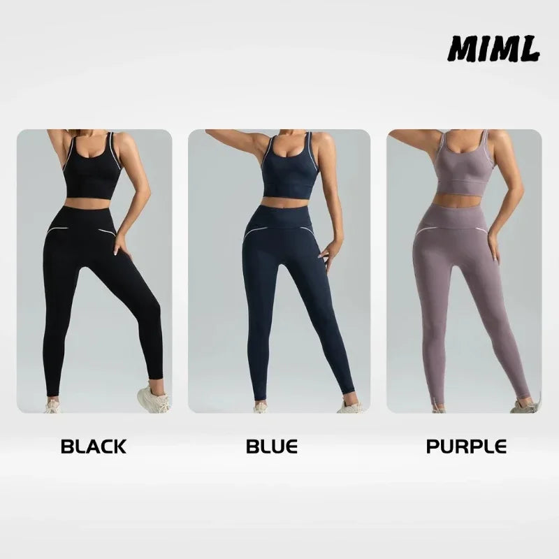 Sportswear Woman Gym Yoga Pants Sets Sporty Leggings Women Clothing Sets Fitness Women's Trend 2024 Workout Clothes for Women